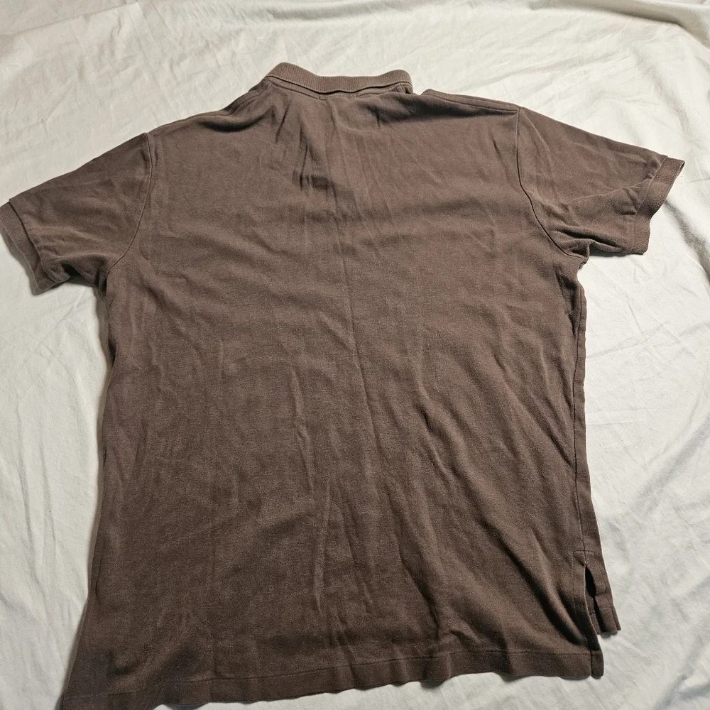 Polo Ralph Lauren Mens L Large Brown Short Sleeve Classic Fit‎ Polo Shirt Cotton